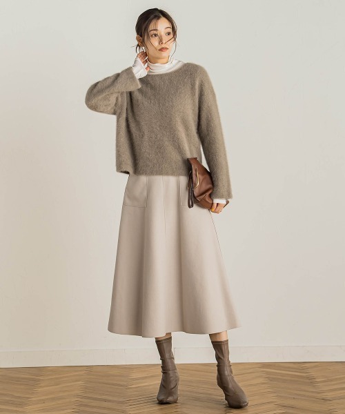 Droite lautreamont（ドロワットロートレアモン）の「【WEB限定】TRメルトンジャージースカート（スカート・レディース・オフホワイト/レッド/ネイビー・M）」の5枚目の写真