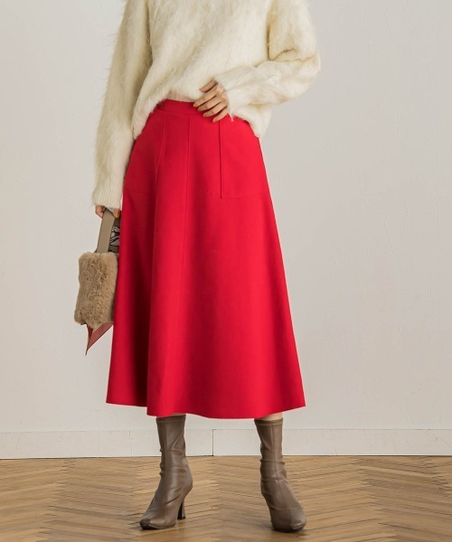 Droite lautreamont（ドロワットロートレアモン）の「【WEB限定】TRメルトンジャージースカート（スカート・レディース・オフホワイト/レッド/ネイビー・M）」の18枚目の写真