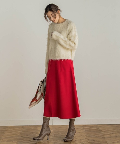 Droite lautreamont（ドロワットロートレアモン）の「【WEB限定】TRメルトンジャージースカート（スカート・レディース・オフホワイト/レッド/ネイビー・M）」の21枚目の写真