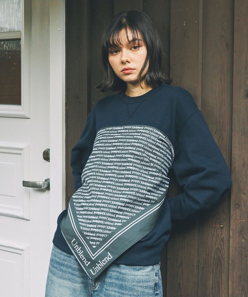 Unblend（アンブレンド）の「【Unblend】アソート オリジナルグラフィック  大判マルチ スカーフ（バンダナ/スカーフ・レディース・ネイビー/ブラック/グリーン/ホワイト・FREE）」の6枚目の写真