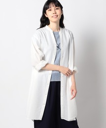 【柔らかくさらさらが続くリネンシリーズ】 スキッパー長袖シャツ