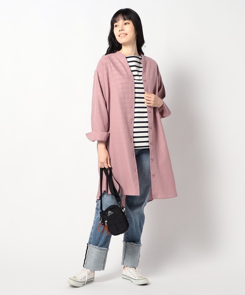 Grand PARK（グランドパーク）の「【柔らかくさらさらが続くリネンシリーズ】　スキッパー長袖シャツ（シャツ/ブラウス・レディース・ピンク/グリーン/ホワイト・LARGE/MEDIUM）」の14枚目の写真