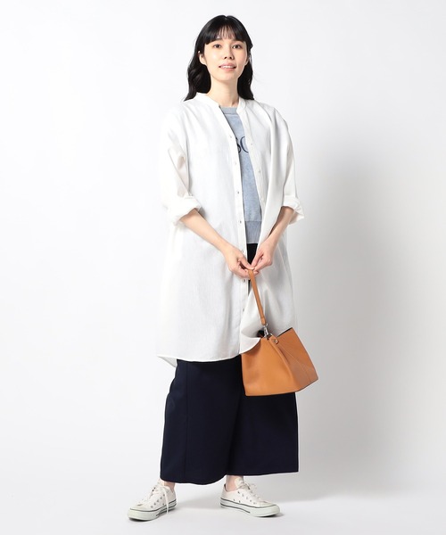 Grand PARK（グランドパーク）の「【柔らかくさらさらが続くリネンシリーズ】　スキッパー長袖シャツ（シャツ/ブラウス・レディース・ピンク/グリーン/ホワイト・LARGE/MEDIUM）」の13枚目の写真