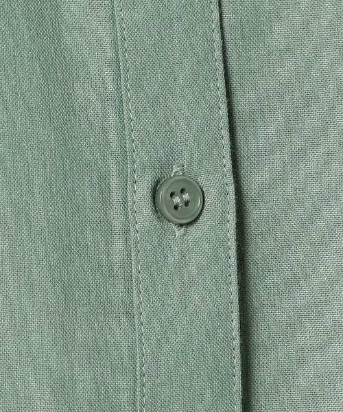 Grand PARK（グランドパーク）の「【柔らかくさらさらが続くリネンシリーズ】　スキッパー長袖シャツ（シャツ/ブラウス・レディース・ピンク/グリーン/ホワイト・LARGE/MEDIUM）」の4枚目の写真