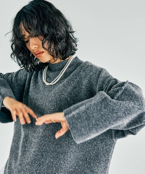 LEPSIM(レプシィム)の「7ゲージハギハイネックプルオーバー 243204(ニット/セーター・レディース・ベージュ/グレー/ブルー/オレンジ系その他・FREE)」の7枚目の写真