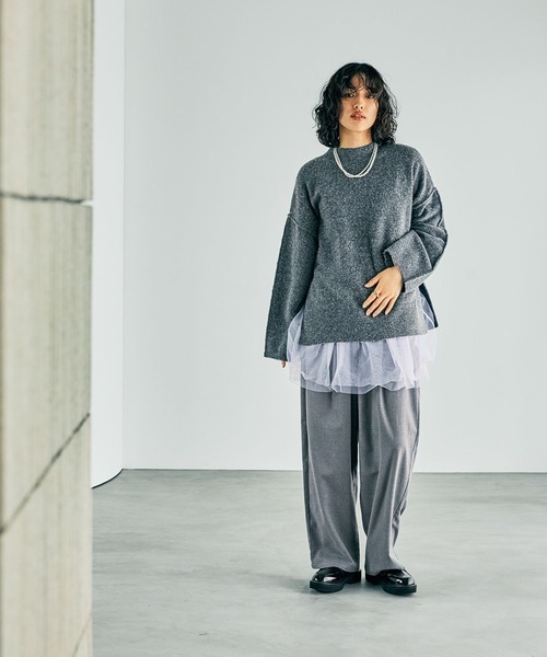 LEPSIM(レプシィム)の「7ゲージハギハイネックプルオーバー 243204(ニット/セーター・レディース・ベージュ/グレー/ブルー/オレンジ系その他・FREE)」の8枚目の写真