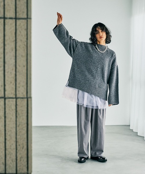 LEPSIM(レプシィム)の「7ゲージハギハイネックプルオーバー 243204(ニット/セーター・レディース・ベージュ/グレー/ブルー/オレンジ系その他・FREE)」の9枚目の写真