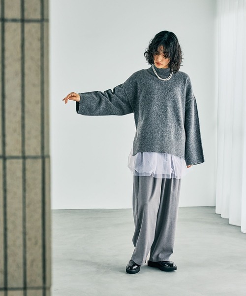 LEPSIM(レプシィム)の「7ゲージハギハイネックプルオーバー 243204(ニット/セーター・レディース・ベージュ/グレー/ブルー/オレンジ系その他・FREE)」の10枚目の写真