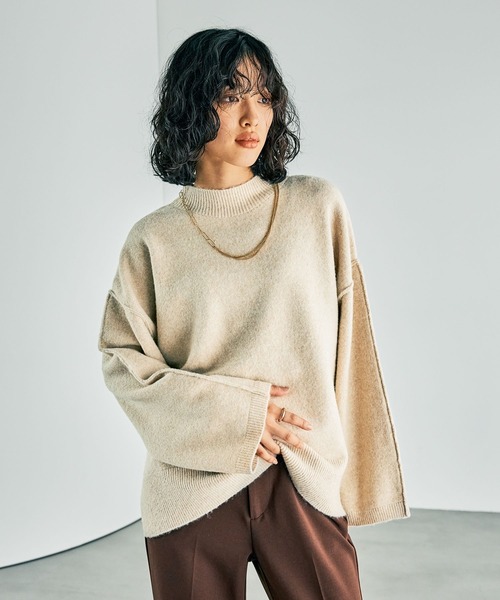 LEPSIM(レプシィム)の「7ゲージハギハイネックプルオーバー 243204(ニット/セーター・レディース・ベージュ/グレー/ブルー/オレンジ系その他・FREE)」の19枚目の写真