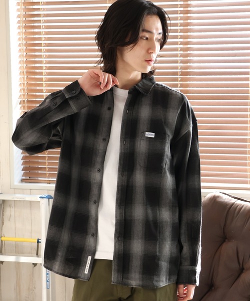 GERRY（ジェリー）の「【GERRY/ジェリー】胸ピスワンポイントロゴ 長袖オンブレチェックシャツ（シャツ/ブラウス・メンズ・ブラック/マルチ/ホワイト/ブルー・L/LL/M）」の2枚目の写真