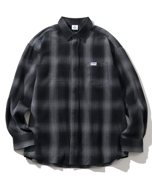 GERRY（ジェリー）の「【GERRY/ジェリー】胸ピスワンポイントロゴ 長袖オンブレチェックシャツ（シャツ/ブラウス・メンズ・ブラック/マルチ/ホワイト/ブルー・L/LL/M）」の13枚目の写真