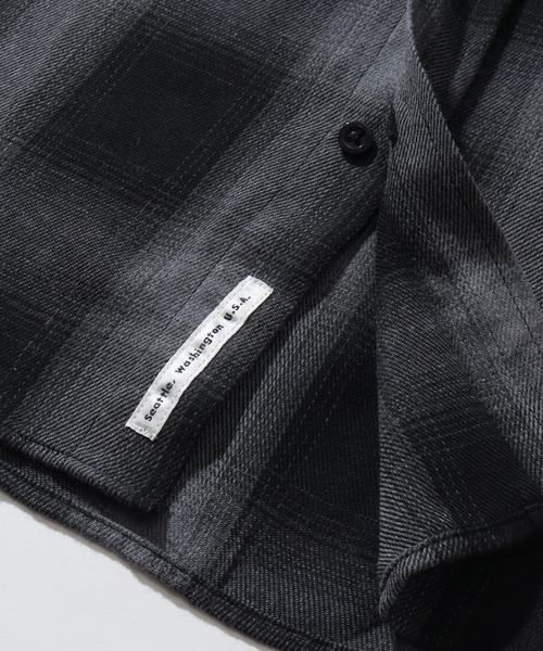 GERRY（ジェリー）の「【GERRY/ジェリー】胸ピスワンポイントロゴ 長袖オンブレチェックシャツ（シャツ/ブラウス・メンズ・ブラック/マルチ/ホワイト/ブルー・L/LL/M）」の7枚目の写真