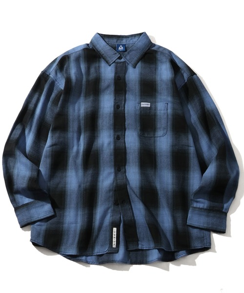 GERRY（ジェリー）の「【GERRY/ジェリー】胸ピスワンポイントロゴ 長袖オンブレチェックシャツ（シャツ/ブラウス・メンズ・ブラック/マルチ/ホワイト/ブルー・L/LL/M）」の17枚目の写真