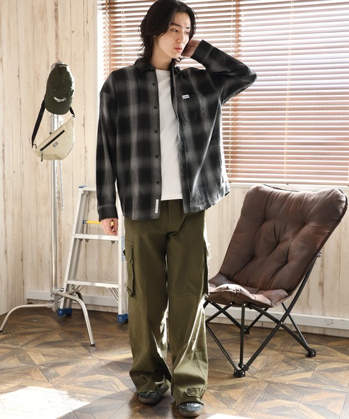 GERRY（ジェリー）の「【GERRY/ジェリー】胸ピスワンポイントロゴ 長袖オンブレチェックシャツ（シャツ/ブラウス・メンズ・ブラック/マルチ/ホワイト/ブルー・L/LL/M）」の21枚目の写真