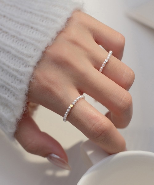 blackdia ocean（ブラックダイヤオーシャン）の「blackdia ocean パールチェーンリング（リング・レディース・シルバー/ゴールド・14号/11号/9号）」の2枚目の写真