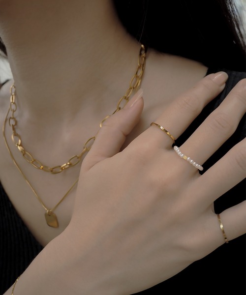 blackdia ocean(ブラックダイヤオーシャン)の「blackdia ocean パールチェーンリング(リング・レディース・シルバー/ゴールド・14号/11号/9号/16号/S/M/L)」の14枚目の写真