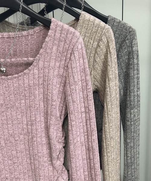 Lace Ladies（レースレディース）の「テクスチャー サイド シャーリング リブ プルオーバー（Tシャツ/カットソー・レディース・グレー/ベージュ/ピンク・M/XL）」の21枚目の写真