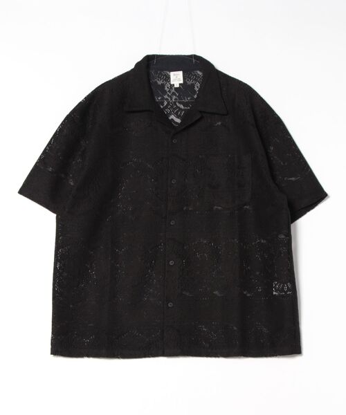 Revo.（レボ）の「【Revo.】フラワーレース オープンカラー ショートスリーブシャツ/メンズ（シャツ/ブラウス・メンズ・ブラック/ホワイト/テラコッタ・M/L）」の2枚目の写真