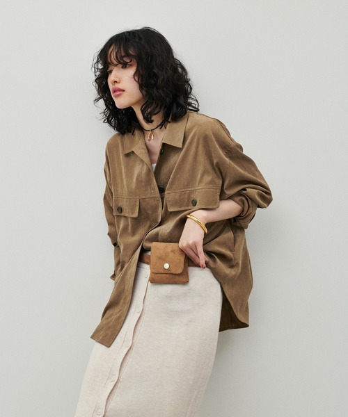 LARUTA（ラルータ）の「【LARUTA】スエード調ポシェット付きベルト（ベルト・レディース・ブラック/キャメル・FREE）」の5枚目の写真