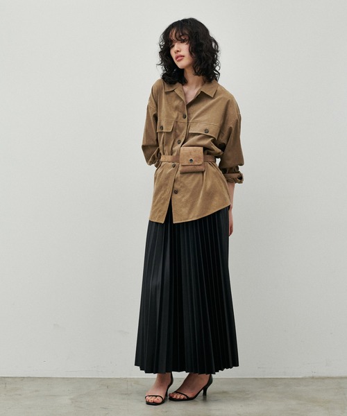 LARUTA（ラルータ）の「【LARUTA】スエード調ポシェット付きベルト（ベルト・レディース・ブラック/キャメル・FREE）」の6枚目の写真