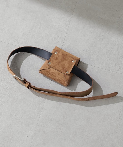 LARUTA（ラルータ）の「【LARUTA】スエード調ポシェット付きベルト（ベルト・レディース・ブラック/キャメル・FREE）」の7枚目の写真