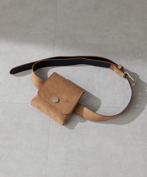 LARUTA（ラルータ）の「【LARUTA】スエード調ポシェット付きベルト（ベルト・レディース・ブラック/キャメル・FREE）」の9枚目の写真