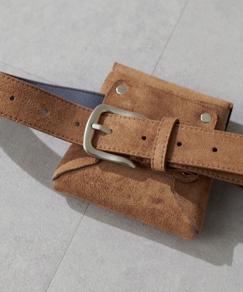 LARUTA（ラルータ）の「【LARUTA】スエード調ポシェット付きベルト（ベルト・レディース・ブラック/キャメル・FREE）」の11枚目の写真