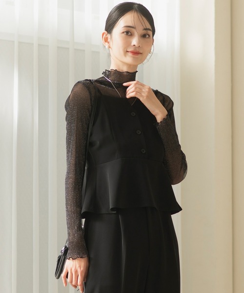 CELEN(セレン)の「【洗える/オフィスカジュアルスーツ/セレモニースーツ/カセット服】ペプラムキャミソールビスチェ・ベンツセミフレアパンツ 2点セット(スーツセット・レディース・ブラック/グレー系その他/ブラウン/ネイビー・S/ST/M/MT/L/LT)」の18枚目の写真