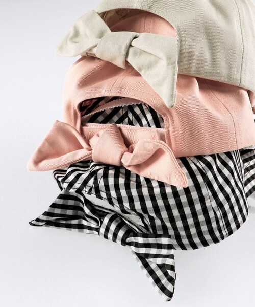 BRANSHES(ブランシェス)の「【綿100%】バックリボンキャップ(キャップ・キッズ・ベージュ/カラフル/ピンク・S/M/L)」の5枚目の写真