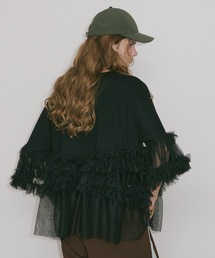 ボリュームチュールギャザーフリルTシャツ