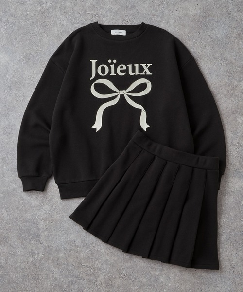 セットアップ】リボンロゴスウェット+プリーツミニスカート MONO-MART