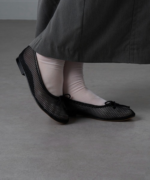 セール】【REMME】メッシュリボンバレエシューズ MESH＆SHEEP
