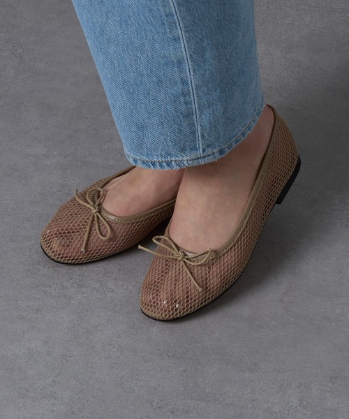 REMME（レメ）の「【REMME】メッシュリボンバレエシューズ MESH＆SHEEP LEATHER ZH-ZARAGONZA-ME（バレエシューズ・レディース・ベージュ/ブラック・39/38/37/36）」の17枚目の写真