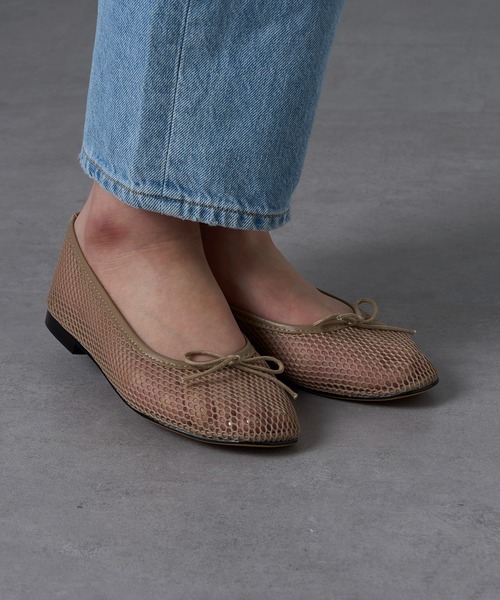 セール】【REMME】メッシュリボンバレエシューズ MESH＆SHEEP