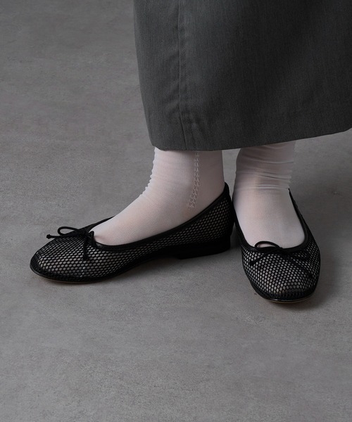 REMME（レメ）の「【REMME】メッシュリボンバレエシューズ MESH＆SHEEP LEATHER ZH-ZARAGONZA-ME（バレエシューズ・レディース・ベージュ/ブラック・39/38/37/36）」の11枚目の写真