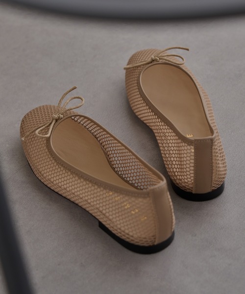 REMME（レメ）の「【REMME】メッシュリボンバレエシューズ MESH＆SHEEP LEATHER ZH-ZARAGONZA-ME（バレエシューズ・レディース・ベージュ/ブラック・39/38/37/36）」の16枚目の写真