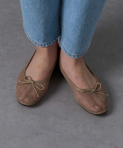 REMME（レメ）の「【REMME】メッシュリボンバレエシューズ MESH＆SHEEP LEATHER ZH-ZARAGONZA-ME（バレエシューズ・レディース・ベージュ/ブラック・39/38/37/36）」の20枚目の写真