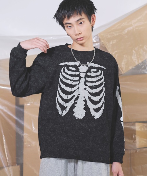 Misha&Puff　幾何学模様の長袖Ｔシャツ　3y ボーングラフィックサーマルロングスリーブTシャツ【UNISEX】（Tシャツ