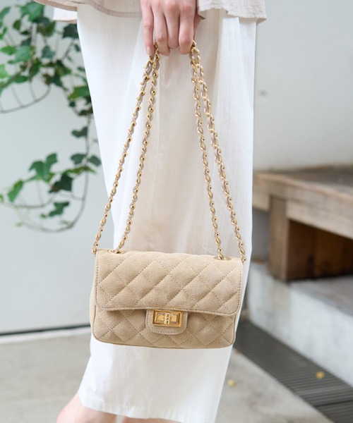 新色登場】【AULENTTI/オウレンティ】チェーンスエードミニショルダー