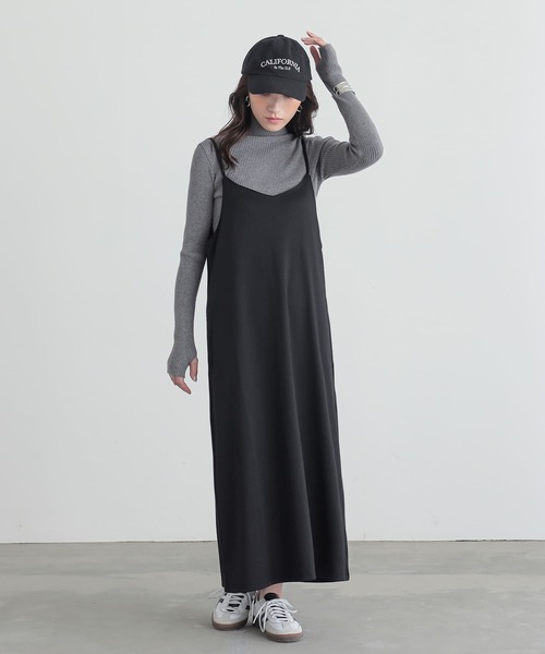 n'OrLABEL（ノアールレーベル）の「【吸水速乾・イージーケア】カットキャミワンピース（ワンピース・レディース・ブラック/ライトグレー/ブルー/カーキ・1/2）」の21枚目の写真