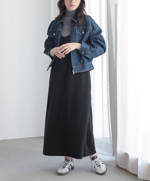 n'OrLABEL（ノアールレーベル）の「【吸水速乾・イージーケア】カットキャミワンピース（ワンピース・レディース・ブラック/ライトグレー/ブルー/カーキ・1/2）」の16枚目の写真