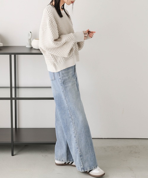 AMELY(エミリー)の「ジャガードニットプルオーバー(ニット/セーター・レディース・ベージュ/オリーブ/ブラック/アイボリー・フリー)」の20枚目の写真