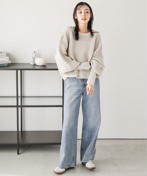 AMELY(エミリー)の「ジャガードニットプルオーバー(ニット/セーター・レディース・ベージュ/オリーブ/ブラック/アイボリー・フリー)」の22枚目の写真