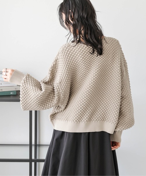 AMELY(エミリー)の「ジャガードニットプルオーバー(ニット/セーター・レディース・ベージュ/オリーブ/ブラック/アイボリー・フリー)」の5枚目の写真