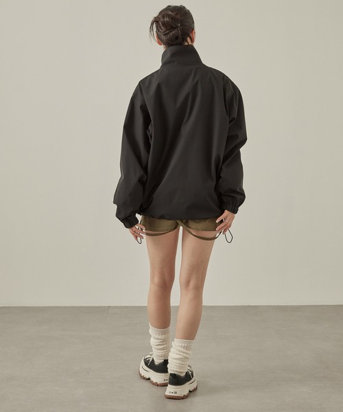 Snap club（スナップクラブ）の「【Snap club】ダブルロゴ刺繍 ドロストビッグスタンドジャケット（ブルゾン・レディース・レッド/ブラック・M/L）」の14枚目の写真