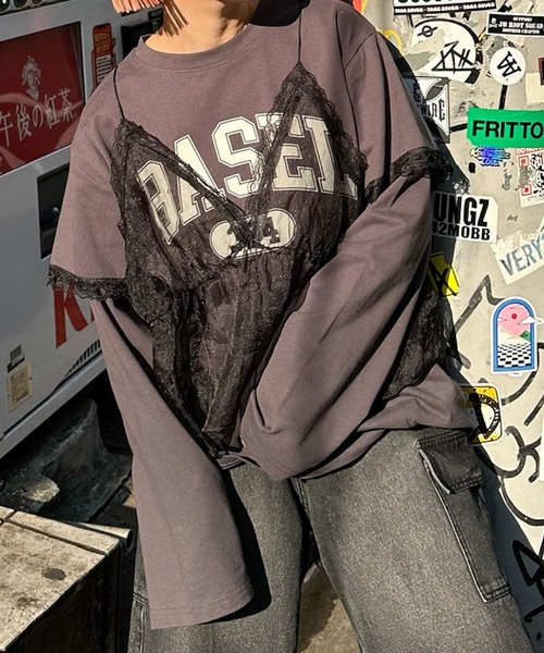 Alley Tokyo(アリートーキョー)の「レイヤード完成してるロンT(その他トップス・レディース・オフホワイト/スミクロ・FREE)」の5枚目の写真