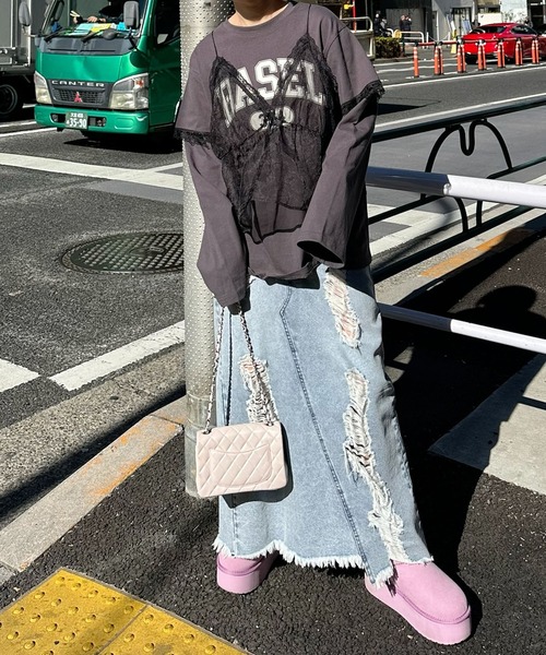 Alley Tokyo(アリートーキョー)の「レイヤード完成してるロンT(その他トップス・レディース・オフホワイト/スミクロ・FREE)」の7枚目の写真