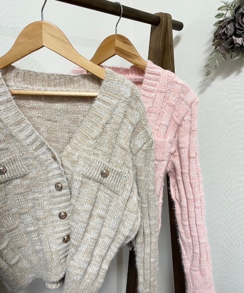 LETee(レティー)の「金ボタンニットカーディガン(カーディガン/ボレロ・レディース・ブラック/ホワイト/ピンク/ベージュ・FREE)」の9枚目の写真
