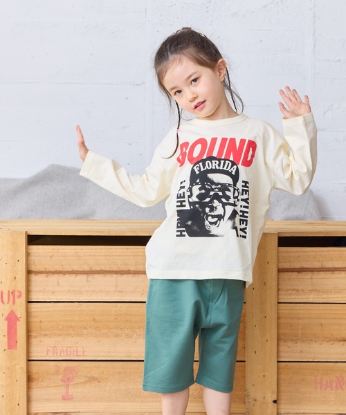 Life Support Products(ライフサポートプロダクツ)の「プリントロンT(Tシャツ/カットソー・キッズ・ブラック/オフホワイト/ダークブルー/チャコール/ホワイト系その他/ラベンダー/ピンク/イエロー/オレンジ/ブルー・110/100/130/140/95/80/150/120/90)」の2枚目の写真