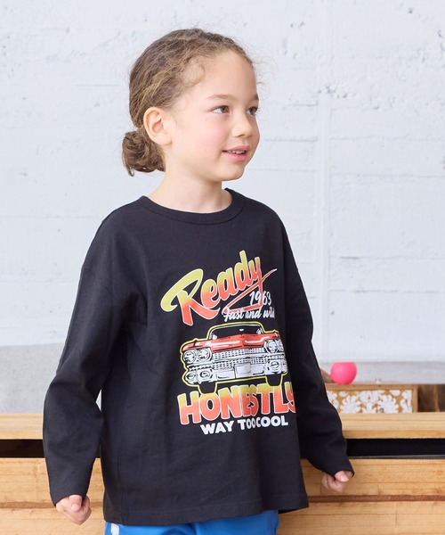 Life Support Products(ライフサポートプロダクツ)の「プリントロンT(Tシャツ/カットソー・キッズ・ブラック/オフホワイト/ダークブルー/チャコール/ホワイト系その他/ラベンダー/ピンク/イエロー/オレンジ/ブルー・110/100/130/140/95/80/150/120/90)」の1枚目の写真